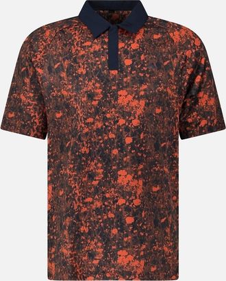 adidas Womens Adidas Mesh Print Golf Polo Shirt in Navy and Red - Size: 10/8