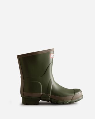 Hunter Womens Short Gardener Boot in Dark Green Rubber - Size UK 8