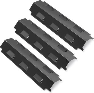 OEM Placa Calor Barbacoa - Acero Inoxidable Esmaltado - 37 Cm - Universal Para Parrilla De Gas - 3 Unidades