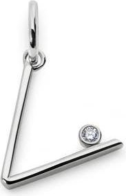 Monica Vinader Lab Grown Diamond Initial Pendant in Sterling Silver V at Nordstrom
