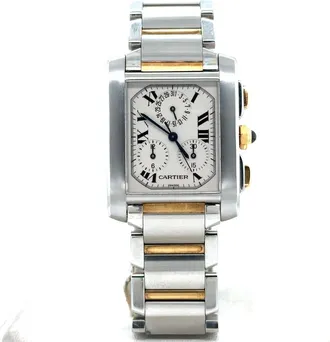 Cartier Pre-owned Cartier Tank Francaise Chronograph Quartz Silver Dial Mens Watch W51004Q4
