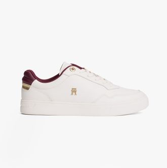 Tommy Hilfiger Elevated Court Sneak Womens Trainers Ancient White Leather - Size UK 6.5