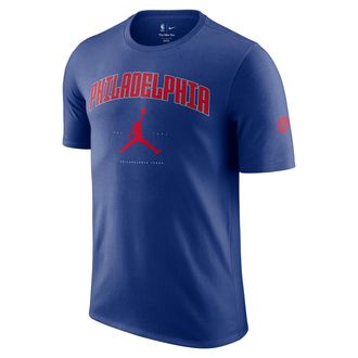 Nike Mens Philadelphia 76ers Essential Jordan NBA T-Shirt in Blue | HQ1246-495