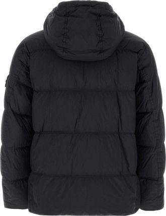 Stone Island Mens Slate Nylon Down Jacket Blue Giacche E Gilet