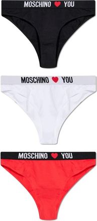 Moschino Driepak Logo Slips - Dames - Onderbroek - Veelkleurig - 2XL - Katoen - Ondergoed