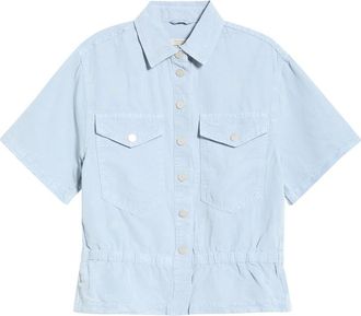 AllSaints Tove Snap-Up Shirt in Light Blue at Nordstrom, Size 12 Us