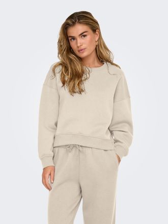 Only Sweatshirt ONLY ONLBEST L/S CREW NECK SWT NOOS, Damen, Gr. XL, grau (pumice stone), Sweatware, Obermaterial: 65% Polyester, 35% Baumwolle, unifarben, 