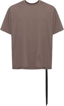 Rick Owens Mud Grey Lace Detail Cotton T-Shirt