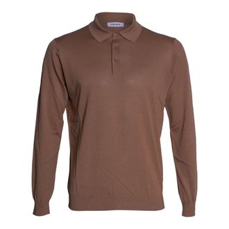 KANGRA Polo Shirts, male, Brown, Size: 2XL Long-sleeve Polo