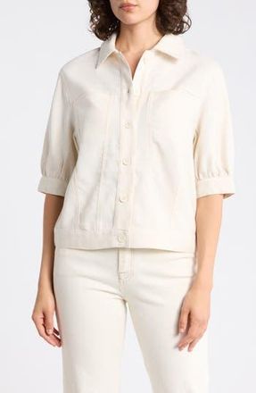 Max Studio Twill Short Sleeve Jacket in Natural at Nordstrom Rack, Size X-Small