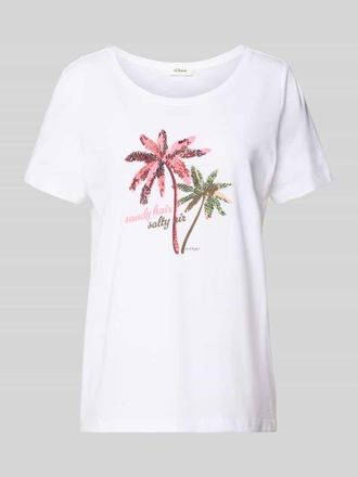 s.Oliver Red Label Regular Fit T-Shirt aus reiner Baumwolle in Weiss, Gr&ouml;&szlig;e 34