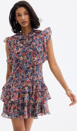 Lauren Ralph Lauren Womens Ruffled floral chiffon dress