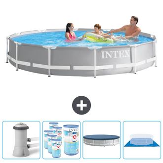 Intex Piscina Prism Frame Redonda - 366x76 Cm - 7-piezas Scb88
