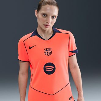 Nike FC Barcelona 2025/26 Stadium Third Nike Womens Dri-FIT Total 90 Soccer Replica Jersey in Orange | HM3240-855
