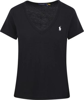 Ralph Lauren Zwart Polo T-shirt met Korte Mouwen - Dames - T-shirts - Zwart - XS - Katoen - Tops