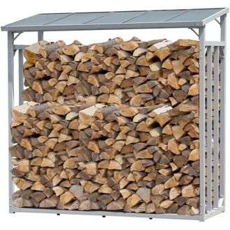 Quick-Star Quick-star - Aluminium Kaminholzregal Xxl 185 X 70 X 185 Cm Mit Wetterschutz Garten Kaminholzunterstand 2,3 M&sup3; Kaminholzlager Stapelhilfe Aussen