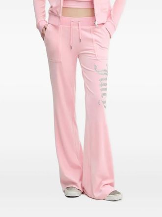 Juicy Couture Broek verfraaid met stras en logo - Roze
