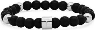 Steeltime Mens Religious Beaded Bracelet in Black at Nordstrom Rack
