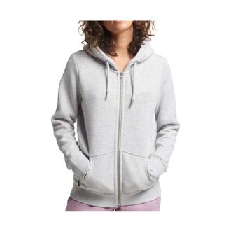 Superdry Vintage Logo Embroidered Zip Hoodie - Dames - Vesten met rits - Grijs - XS - Hoodies & sweatvesten