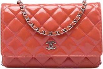 Chanel Pre-owned Wallet on Chain - Dames - Vintage Mini Tas - Rood - ONE Size - Leer - Vintage