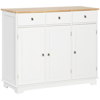 HOMCOM Homcom - Aparador De Cocina Con 3 Cajones 3 Puertas Y Estantes Ajustables Mueble Auxiliar De Almacenaje Para Comedor Sal&oacute;n Moderno Antivuelco 101x40x8