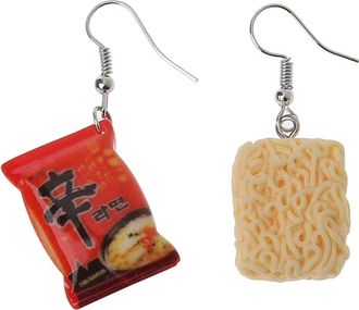 Generic Funny Instant Noodle Chili Simulation Food Drop Earrings Women Fashion Jewelry Hook Earrings Artist Painter Jewelry Attractive and Fashion Multicolour