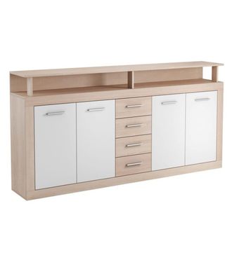 Home Heavenly Aparador luana 4 puertas 4 cajones 190x95 cm en roble y blanco