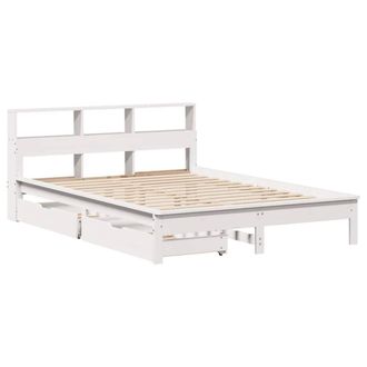 Berkfield Home Durable Bookcase Bed without Mattress White 140x190 cm Solid Wood Pine