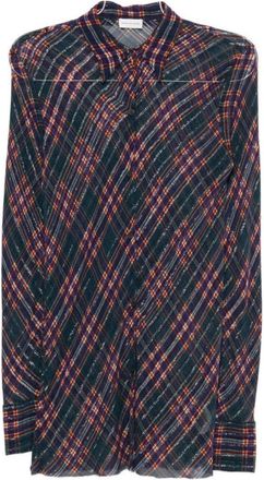 Dries Van Noten Plaid Button-Up Shirt - Dames - Overhemden - Veelkleurig - XS - Wol - Overhemden