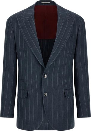Brunello Cucinelli Tailor Blazer - Heren - Blazers - Blauw - M - Leer - Jassen