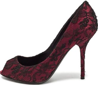 Dolce & Gabbana Pumps con punta aperta e ricamo 110mm - Rosso