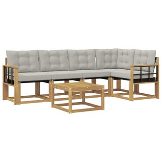 vidaXL Conjunto De Sof&aacute;s De Exterior 6 Pcs Blanco Y Gris Claro Vidaxl