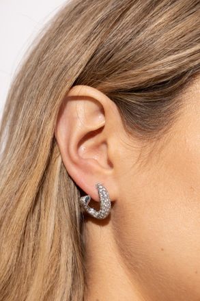 Bottega Veneta Silver Earrings With Cubic Zirconia, Womens, Silver