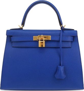 Hermès Borsa a mano Kelly 28 - Blu