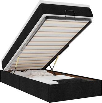 vidaXL Estructura De Cama Otomana Colch&oacute;n Tela Negro 100x200cm Vidaxl