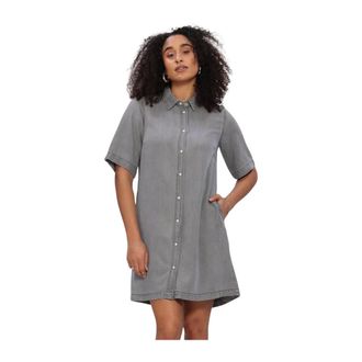 Object Object, Kleedjes, Dames, Grijs, S, Denim, Objframe 2/4 RE Denim Jurk
