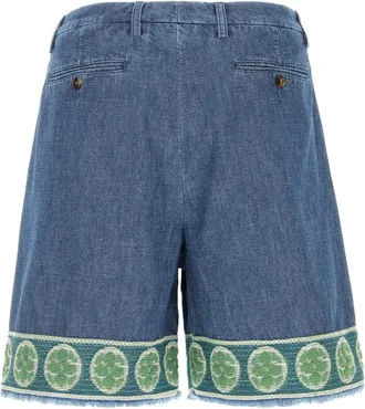 Valentino Garavani Mens Denim Bermuda Shorts Mediumbluedenim Exterior: Cotton
