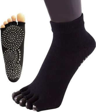 TOETOE Men, Women Yoga&Pilates Stretchy Soft Cotton Seamless Patterned Anti-Slip Sole Trainer Open Toe, Toe Socks, Hygienic, Breathable