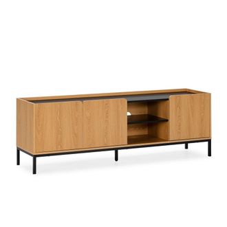 HOMN Mueble tv 3 puertas color roble