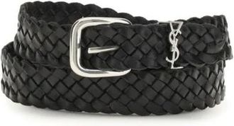 Saint Laurent Belts, male, Black, Size: ONE SIZE Calf Leather Bos Taurus Regular Belt