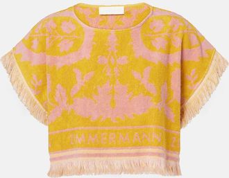 Zimmermann Wylie fringed cotton terry crop top