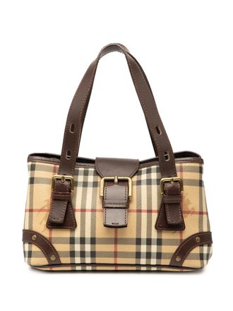 Burberry 2000-2017 Haymarket Check Coated Canvas Buckle tote bag - Brown