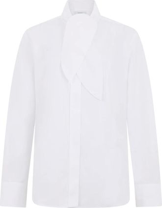 Givenchy Overhemden, Dames, Wit, S, Katoen, Cocoon Shirt in Poplin met Strik