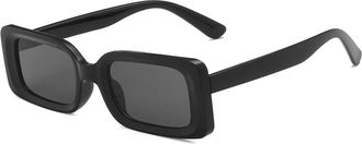 Generic Mens Small Frame Square Sunglasses Vacation Womens Commuter Sun Glasses(Black)
