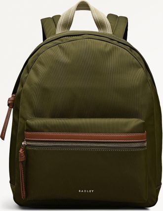 Radley London Olive Green Medium Ziptop Backpack Halley Row SS26 Radley London