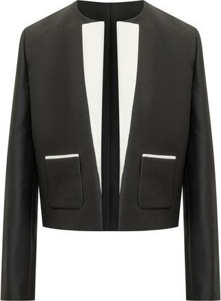Tom Ford Black Solid Round Neck Blazer