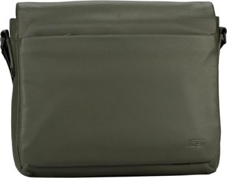 Jost Tromsoe Leather Shoulder Bag with Laptop Compartment Olive Green