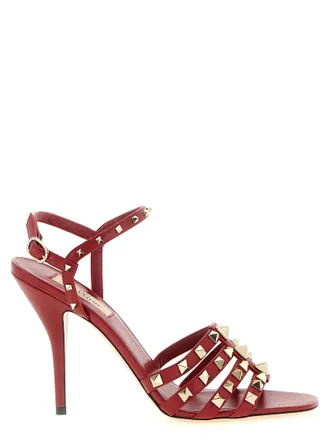 Valentino Garavani Red Calfskin Stiletto Heel Womens Sandals