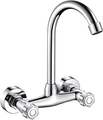 OEM Grifo De Cocina Mural De Doble Orificio, Grifo De Lat&oacute;n De Alta Presi&oacute;n Para Fregadero, Grifo Giratorio De 360 Grados Para Agua Fr&iacute;a Y Caliente