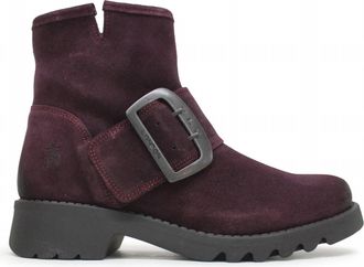 FLY London Womens Rily 991 Buckle Ankle Boots In Purple